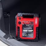 New Upgrade 1800 Amp Jump Starter with Air Compressor (Up to 8L Gas/Diesel),20000mAh Battery Booster, Comes with 260 PSI Tire Inflator, 2.1A USB Ports, Booster Pack,Battery Clamps