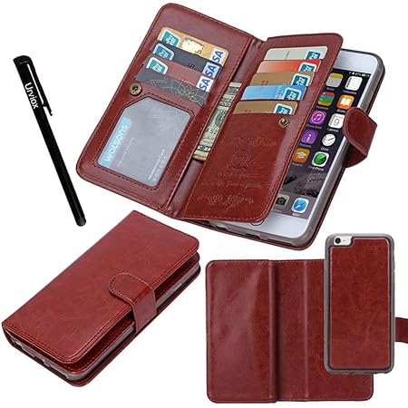 Urvoix for Apple iPhone 8 Plus/iPhone 7 Plus/iPhone 6S Plus(5.5" Display), Wallet Leather Flip Card Holder Case, 2 in 1 Detachable Magnetic Back Cover iPhone 8Plus/7Plus/6Plus(NOT for iPhone8)