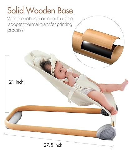 Miniatura 3 de Fodoss Moisés de bebé portátil para bebés, moisés portátil con ruedas, cuna de bebé ajustable de 7 alturas para bebés, beige