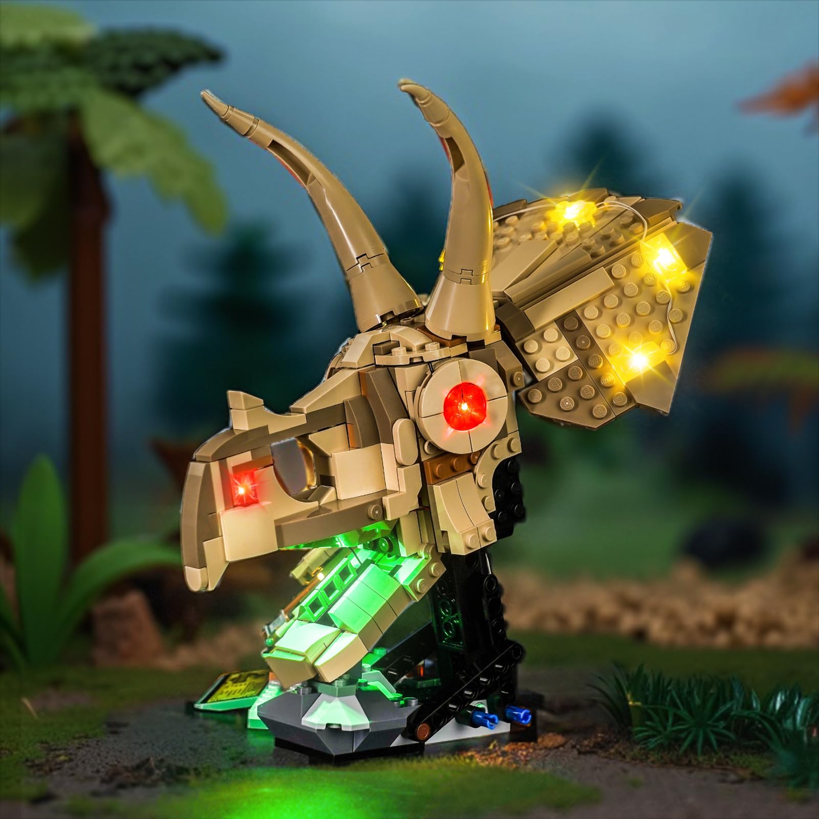 Led Light Set Compatible with Lego Dinosaur Fossils: Triceratops Skull (No Model) - Image 4
