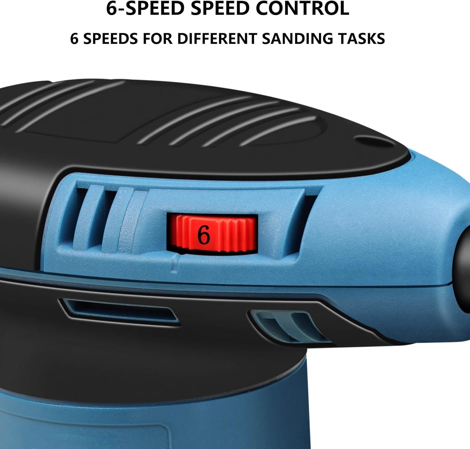 5-Inch Random Orbital Sander,350W 12000 OPM Electric Palm Sander, 6 Variable Speeds, with 150pcs Sandpaper & Detachable Dust Bag, Power Sander for Woodworking, Sanding & Polishing