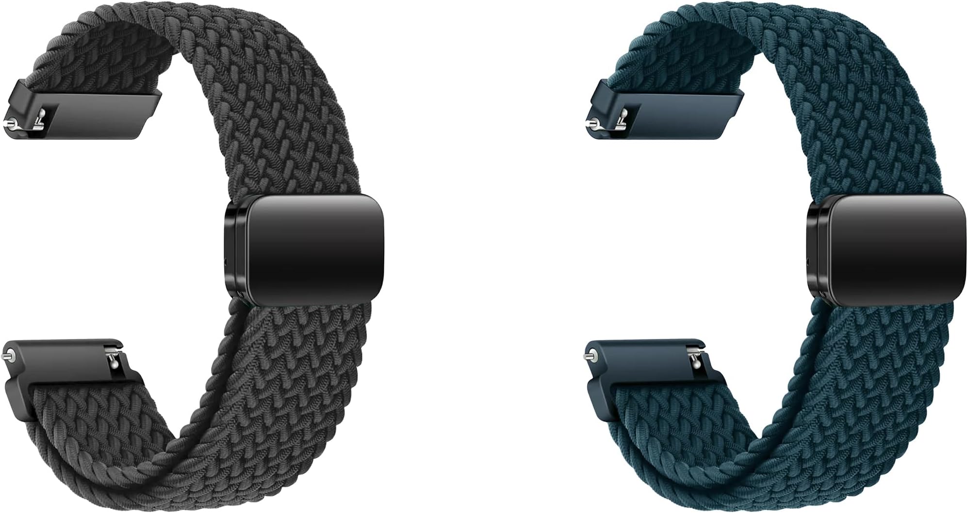ACM Combo Pack Watch Strap Woven Braided Magnetic 20mm compatible with Calvin Klein Ck Reset 25200474 Adjustable Belt Band