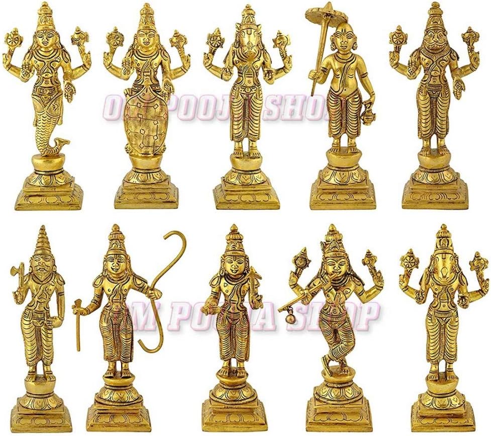 Dasavatharam of Lord Vishnu Statues in Brass Hindu Goddess
