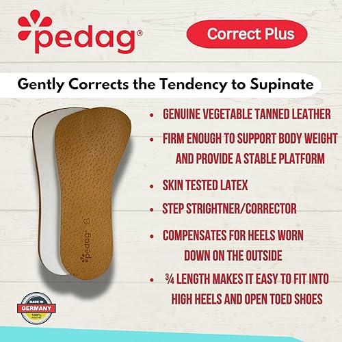 Miniatura 4 de pedag Correct Plus  Cuña alemana de 34 de longitud hecha a mano para sobresupinadores  Plantilla ortopédica de goma superior de cuero curtido