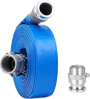 Vista 12 de Manguera de descarga plana de PVC de 1 pulgada x 50 pies con accesorios de aluminio Camlock C y E, montaje de bloqueo de leva, conjunto de manguera