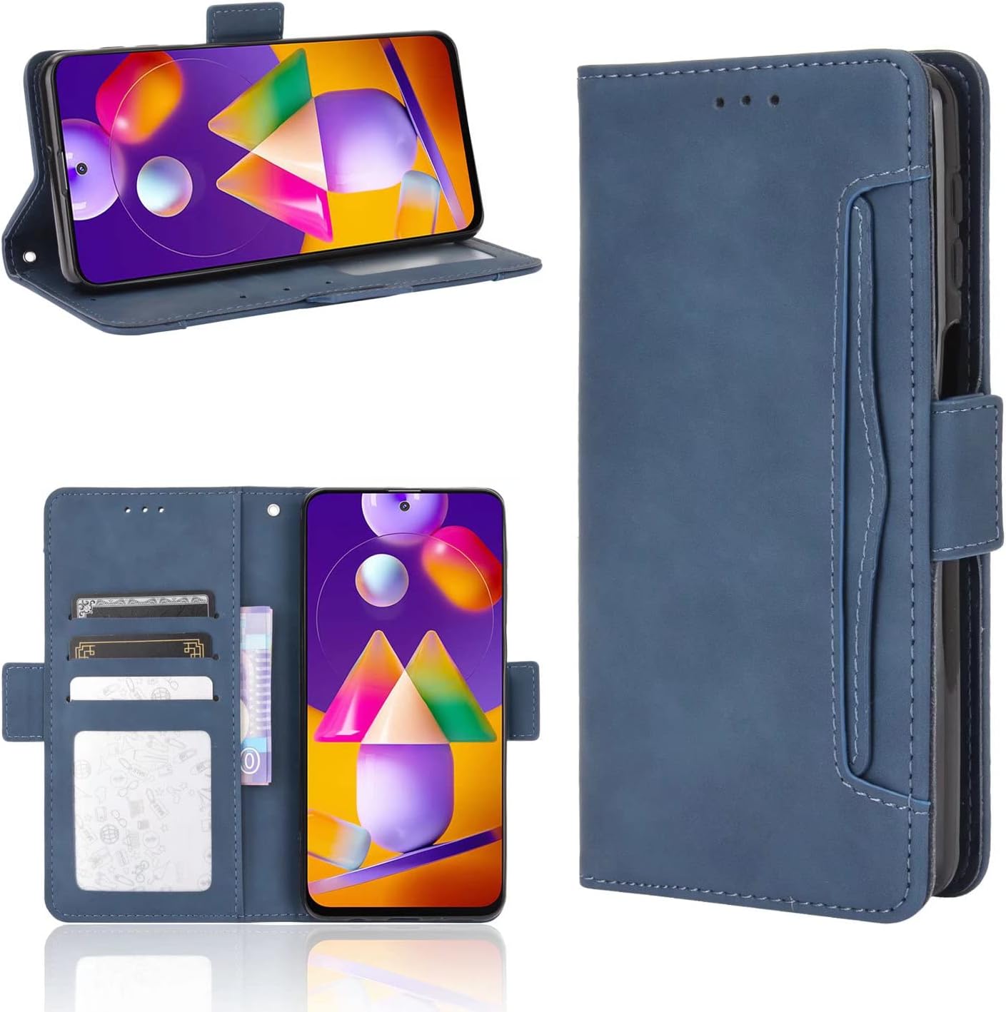 Étui Pour FLOODKING Honor X5C Plus Fermeture Magnétique Fentes Pour Cartes Couverture Rabotant Découpes Précises Bleu