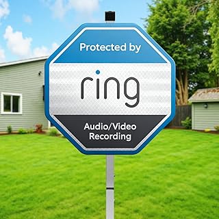 Security Yard Sign-ring with with Stake,12"x12" Rust Free Heavy Aluminum,Reflective, Waterproof, Weatherproof and Fade