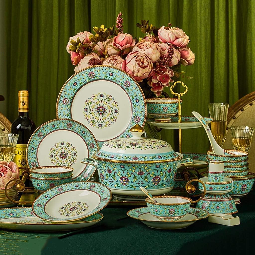 Luxurious Enamelcolored Porcelain Dinnerware Set Blue Chinese
