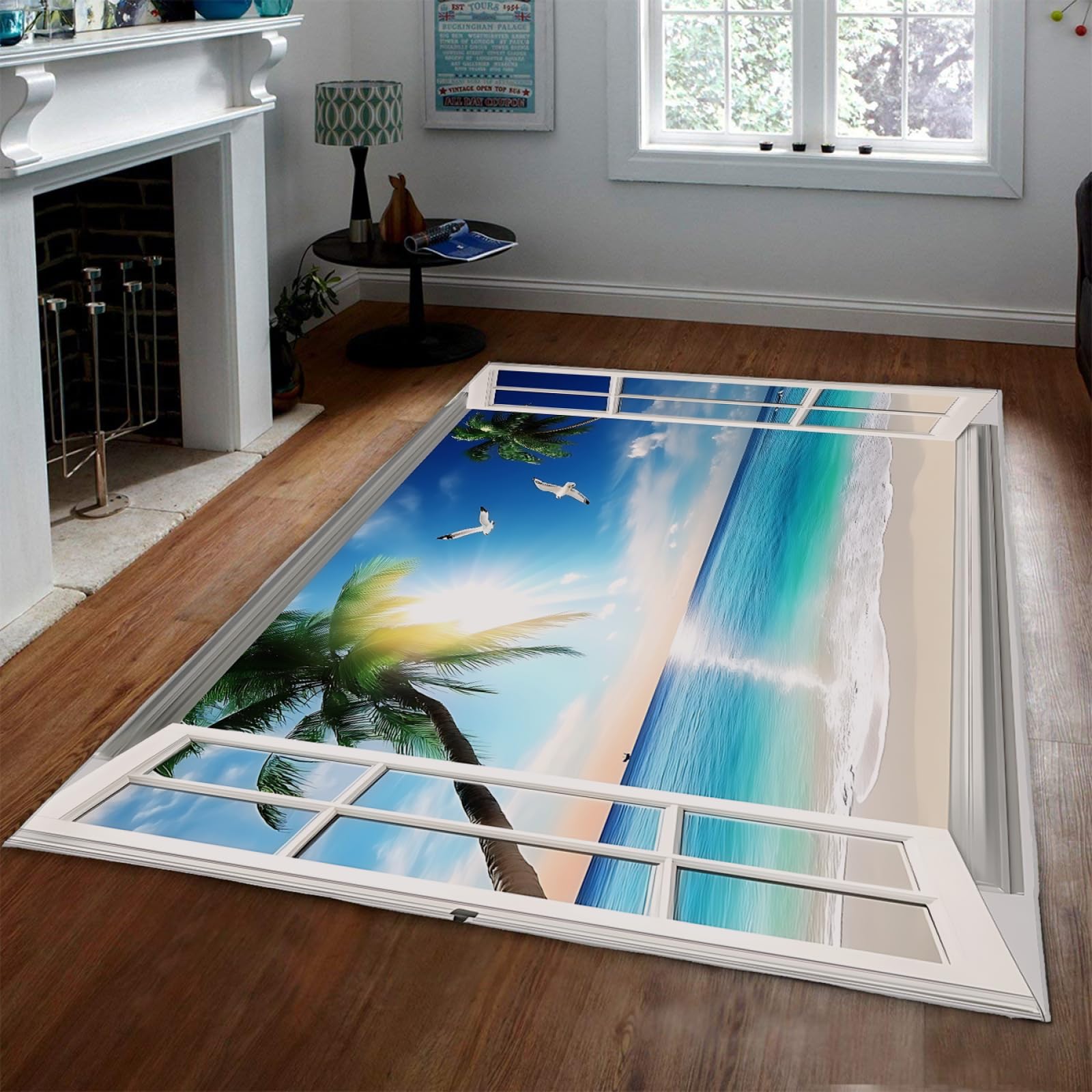 Tapis de sol ocean breeze 120x180cm tapis bord de mer paysage
