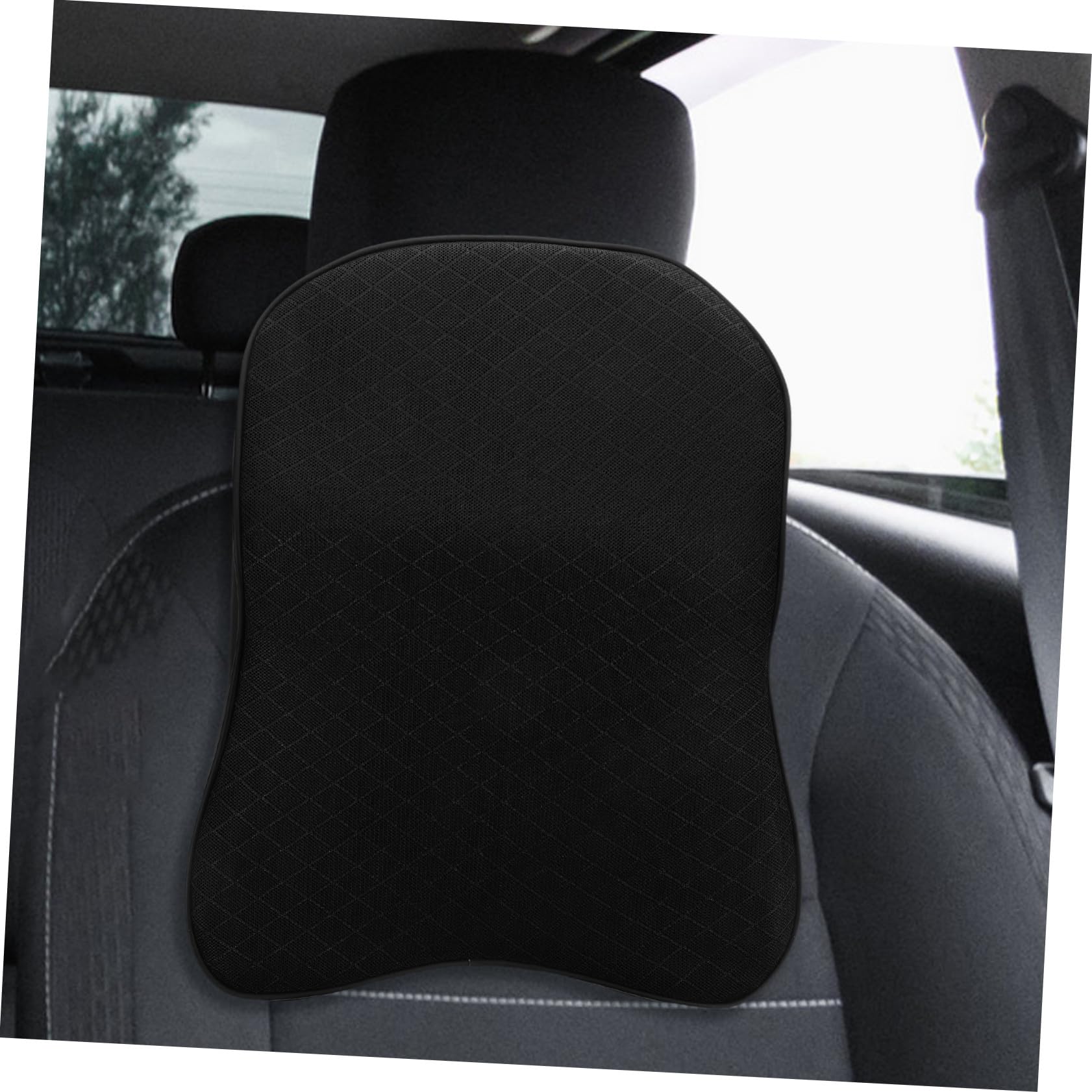 UKCOCO Almohada de Cuello de Espuma Viscoelástica Ajustable para Coche y Oficina Soporte Cervical para Viaje y Asiento Ergonómico Negro