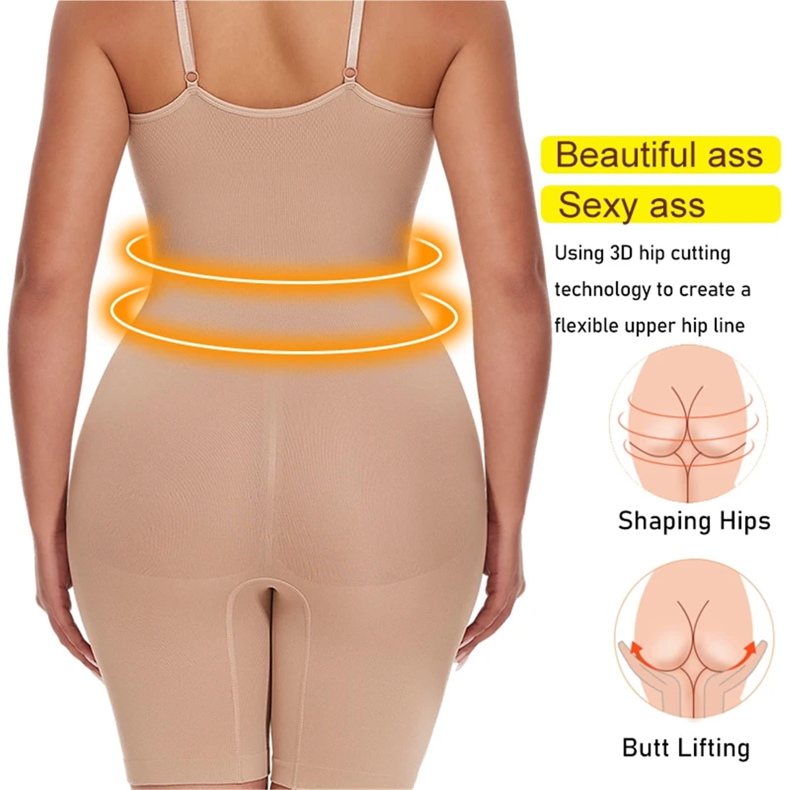 body moldeador Fajas moldeadoras for mujer, control de abdomen, realce glúteos, moldeador cuerpo completo, adelgazante muslos, entrenador cintura, ropa interior , fajas for el vientre(Brown,XXL)