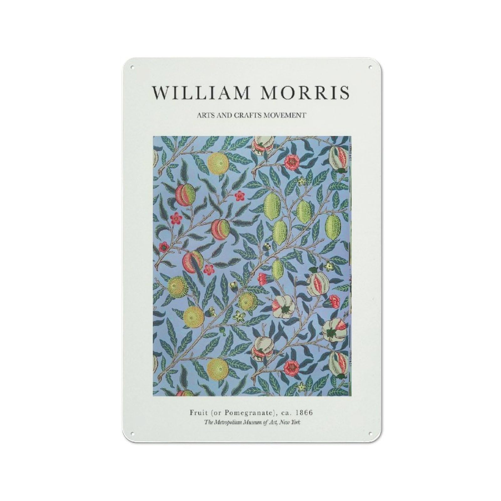 Junmoney Style-16 William Morris Lime Retro Metal Sign 30X20cm For Café Or Restaurant, Gift For Restaurant Decor Fans During The Christmas Season