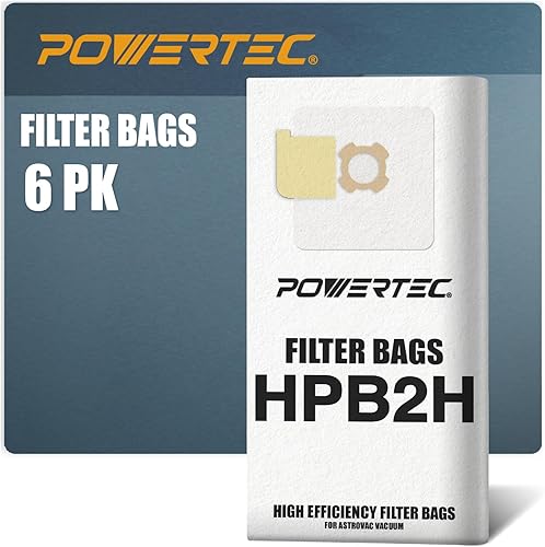 POWERTEC 75046-P2V Bolsas de filtro de 5 capas para aspiradoras AstroVac Valet y VacuMaid HPB2HPK y HPB2H 6 unidades POWERTEC 75046-P2V Bolsas de filtro de 5 capas para aspiradoras AstroVac Valet y VacuMaid HPB2HPK y HPB2H 6 unidades
