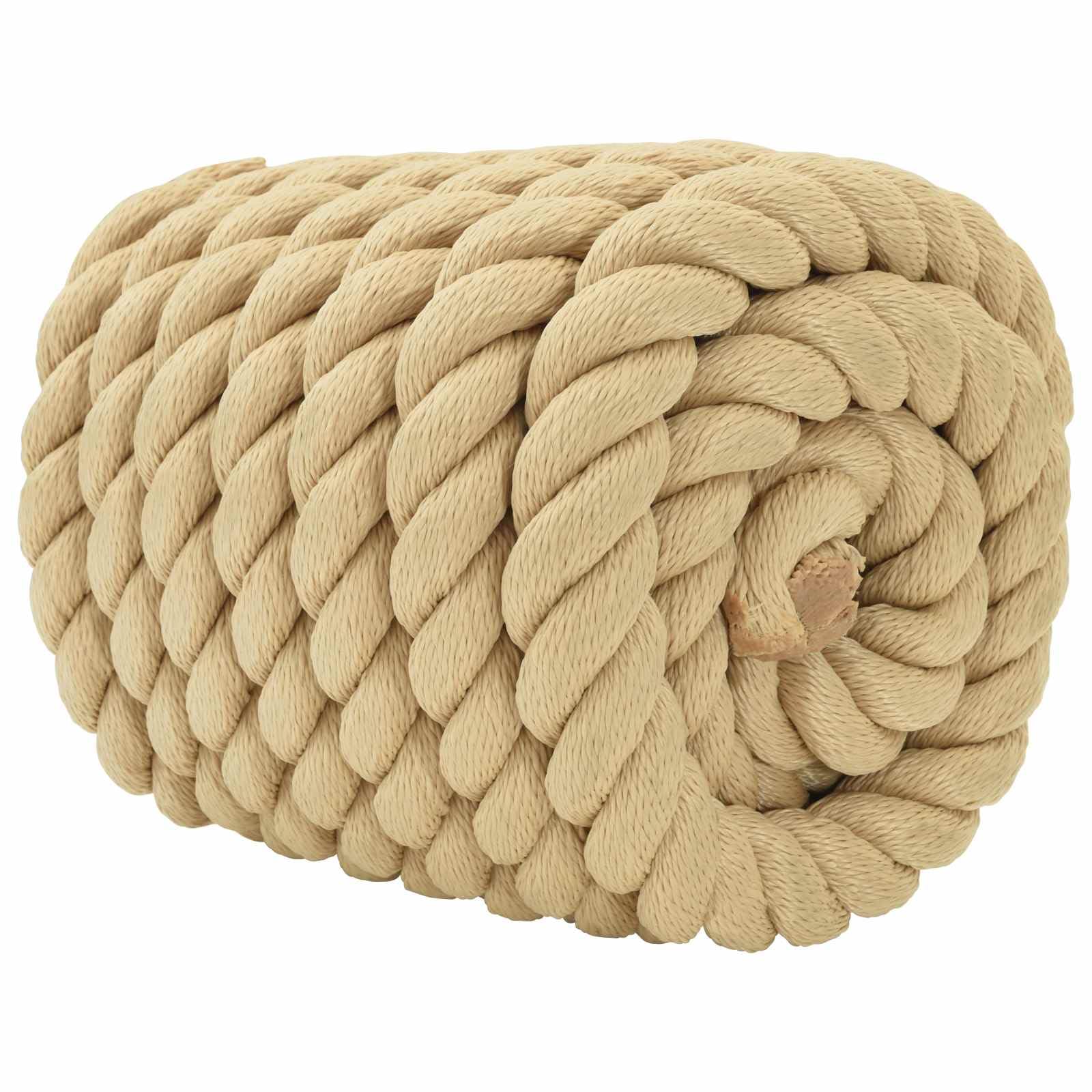 Cuerda de polipropileno natural de 10 m de longitud, 6 cm de diámetro, para vela, canotaje, yate, fijación a la intemperie para barco y uso al aire libre