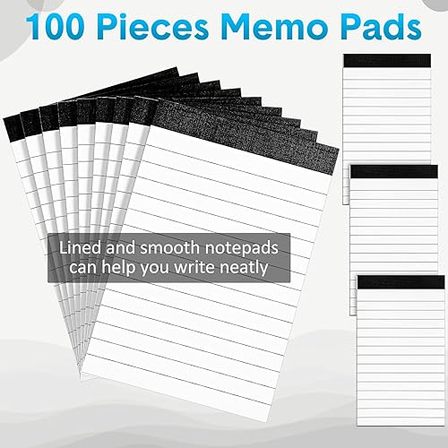 Miniatura 4 de PerKoop Paquete de 100 blocs de notas pequeños de 4 x 6 pulgadas, mini blocs de notas forrados con 30 hojas en cada bloc de notas para suministros