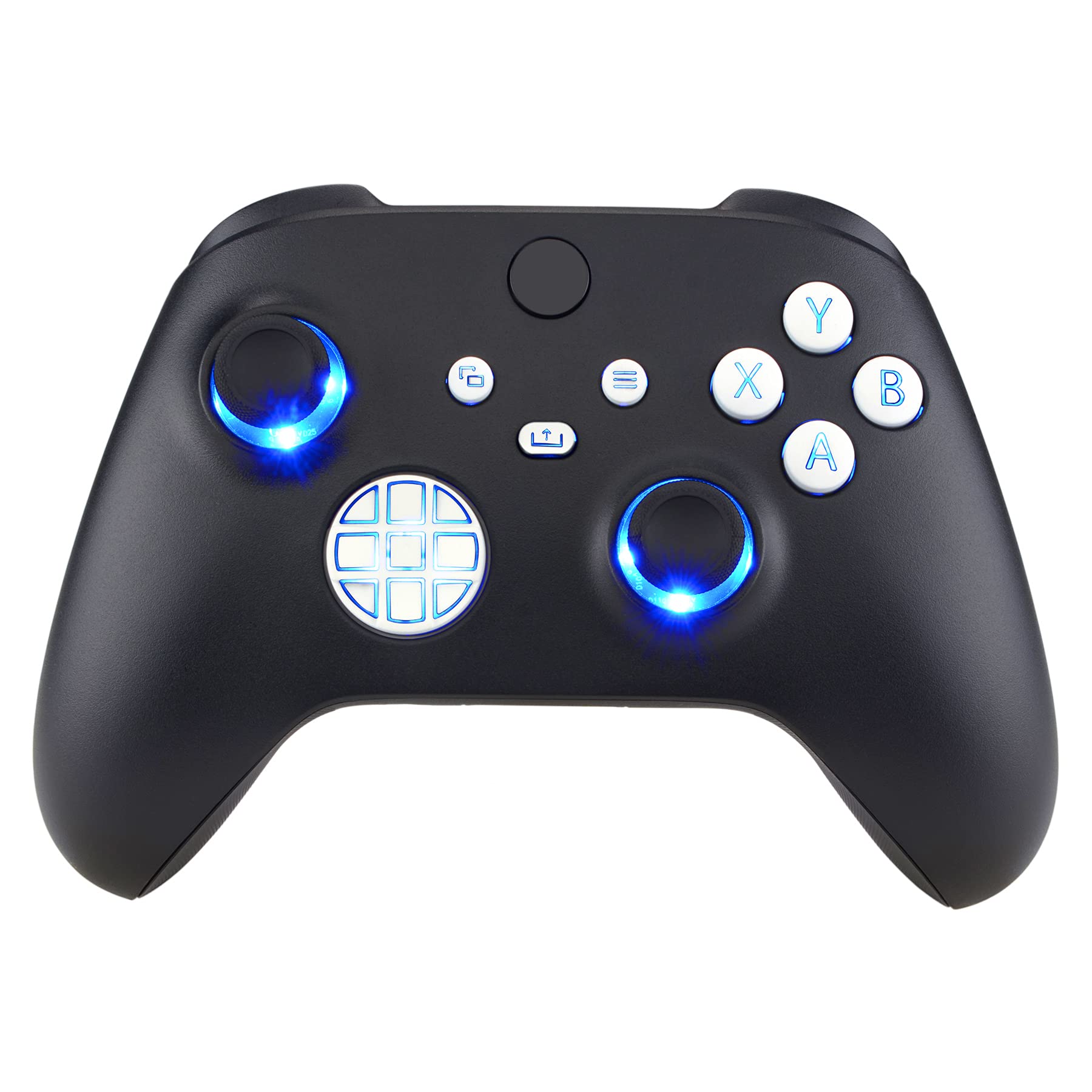 eXtremeRate Multicolori Tasti Luminosi Ricambio per Xbox Series X S Controller Dpad Analogici Pulsanti DTF LED Kit per Xbox Series X S Joystick Model 1914(Senza Controller)-Bianco
