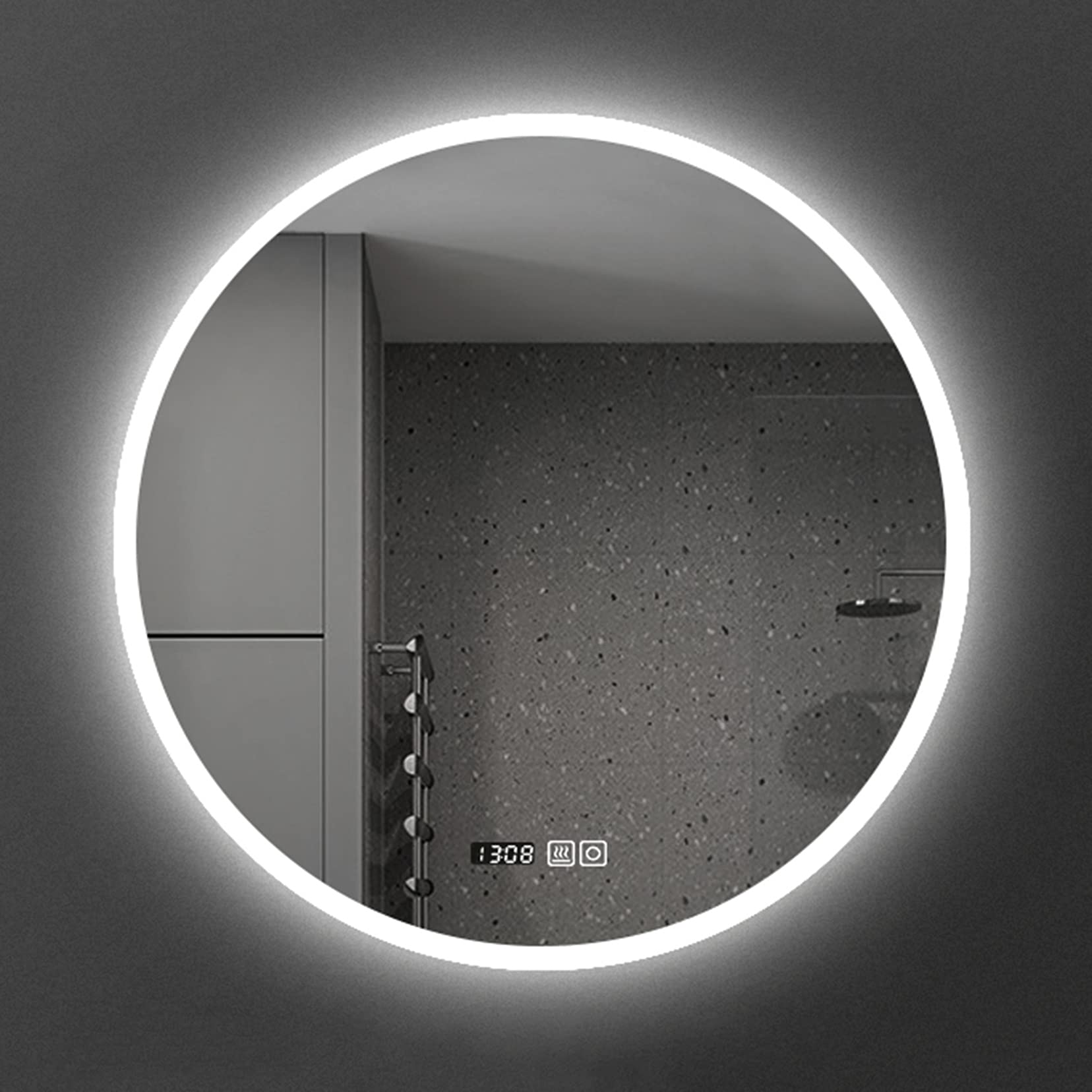 Miroir tactile intelligent avec affichage de la température