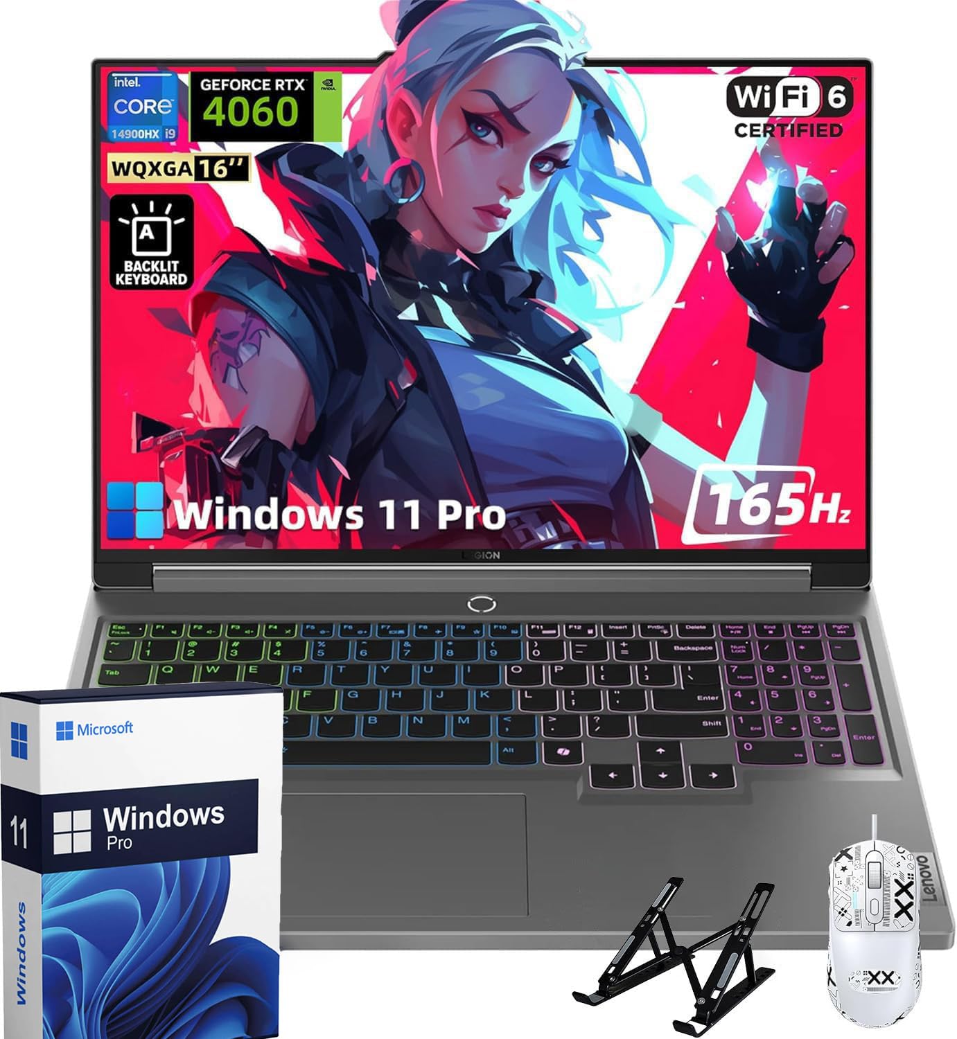 Lenovo Legion 5i Gaming Laptop - 16" 165Hz Display, Intel Core i9-14900HX CPU, NVIDIA GeForce RTX 4060, RGB Backlit Keyboard, Win 11 Pro, w/Accessories (64GB DDR5 RAM | 1TB SSD)