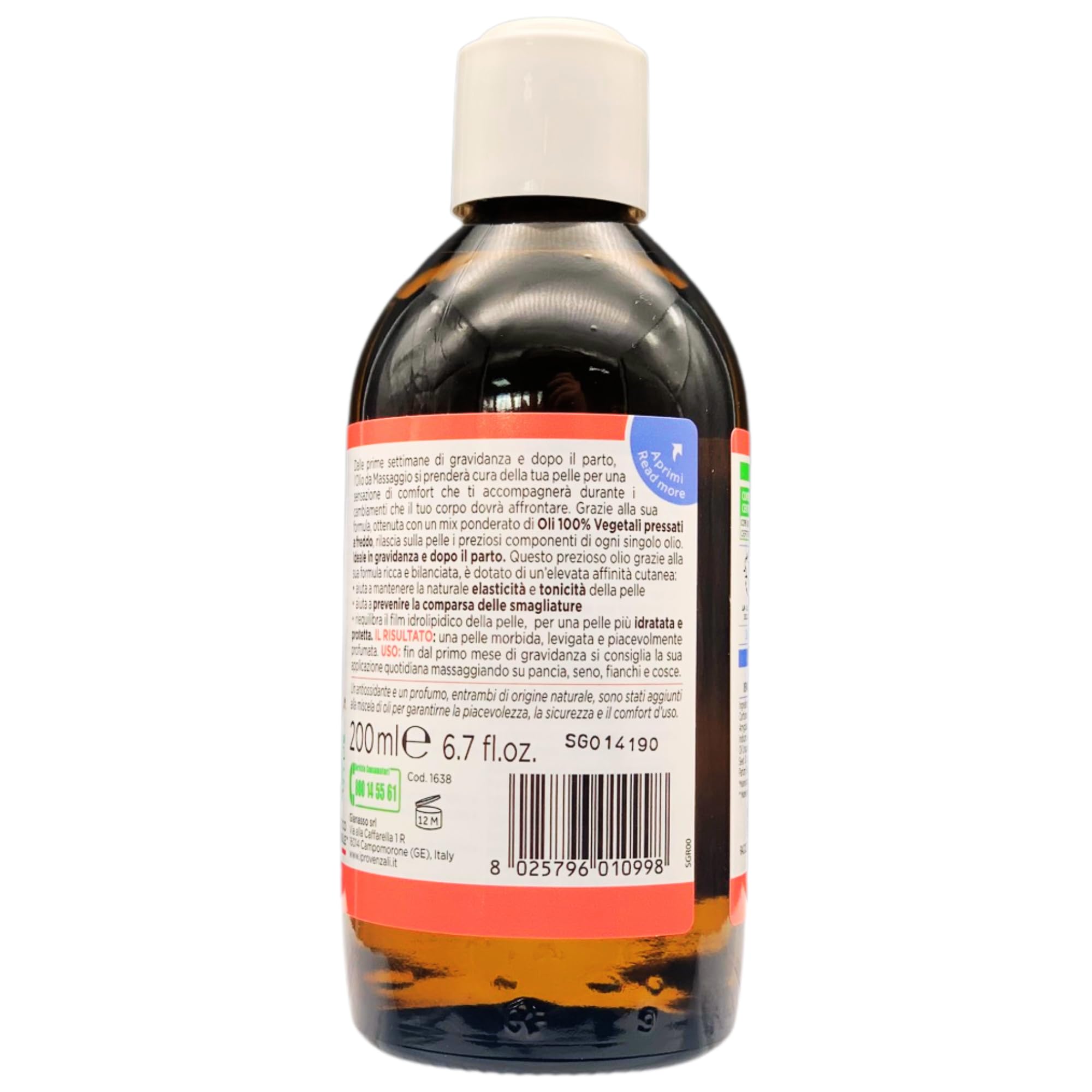 2x Olio Biologico Da Massaggio MAMMA Idratante, Ideale In Gravidanza e Dopo Il Parto. Aiuta a Mantenere La Naturale Elasticità e Tonicità Della Pelle e a Prevenire La Comparsa Delle Smagliature 200ml