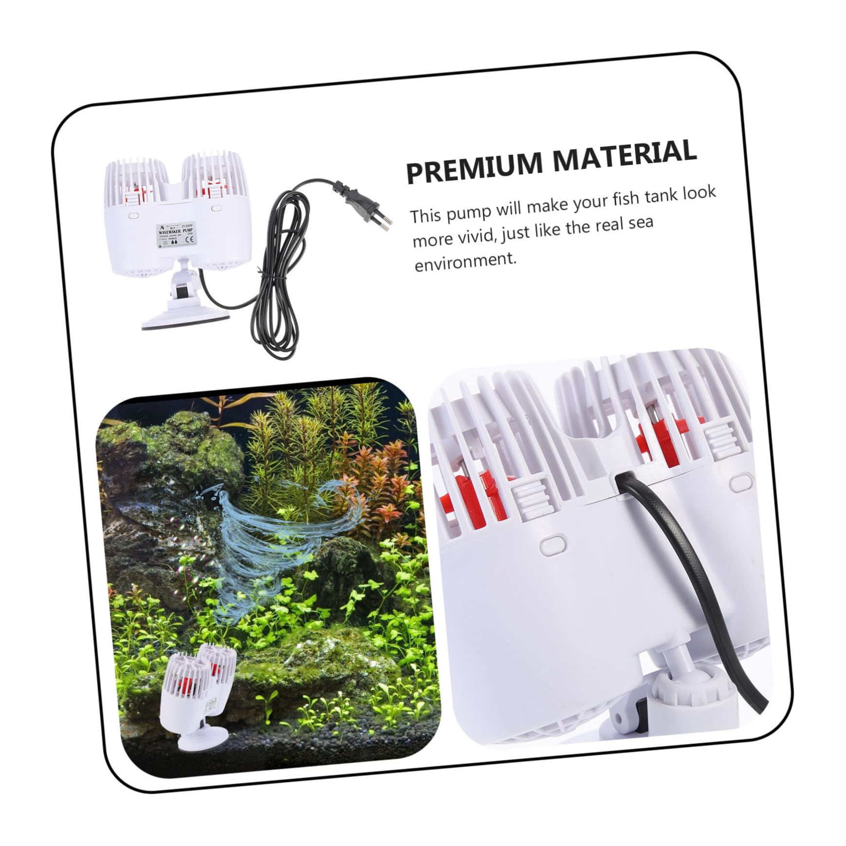 Kisangel Kleiner Wellenpumpe Aquarium Wellengenerator aus Kunststoff Leise für Kleine Aquarien mit Saugnapf und Schutzfilter für Fische Haustierbedarf
