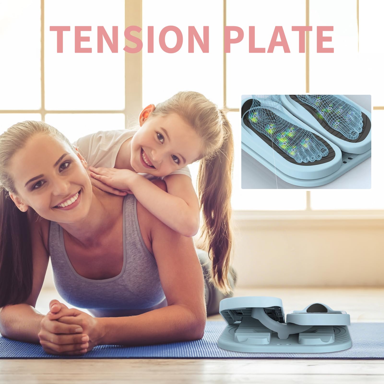 Tabla elástica de pantorrilla, máquina de ejercicio de paso a paso de pies, portátil, antideslizante, placa de tensión 2 en 1, entrenador paso a paso para el hogar, yoga, gimnasio, fitness, oficina