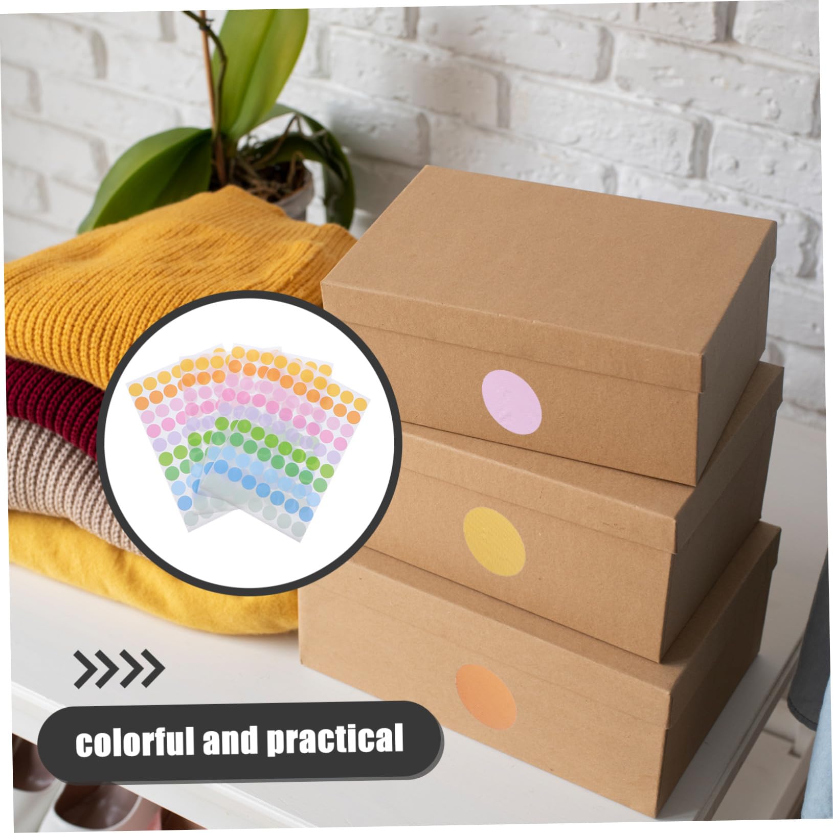 200 Feuilles Étiquettes Autocollantes Rondes Colorées Autocollants Pois Adhésifs pour Codage et Organisation Maison ou