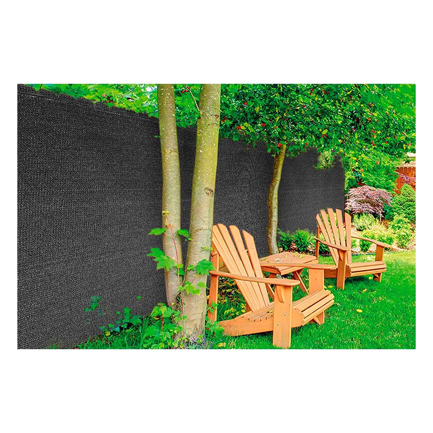 Acan Tradineur - Rollo de Malla de sombreo tupida, Cierre de ocultación de 120 g/m2, Alta Resistencia, Tela para cercar Jardines, fincas, huertos, Vallas (Negro, 1 x 10 m)