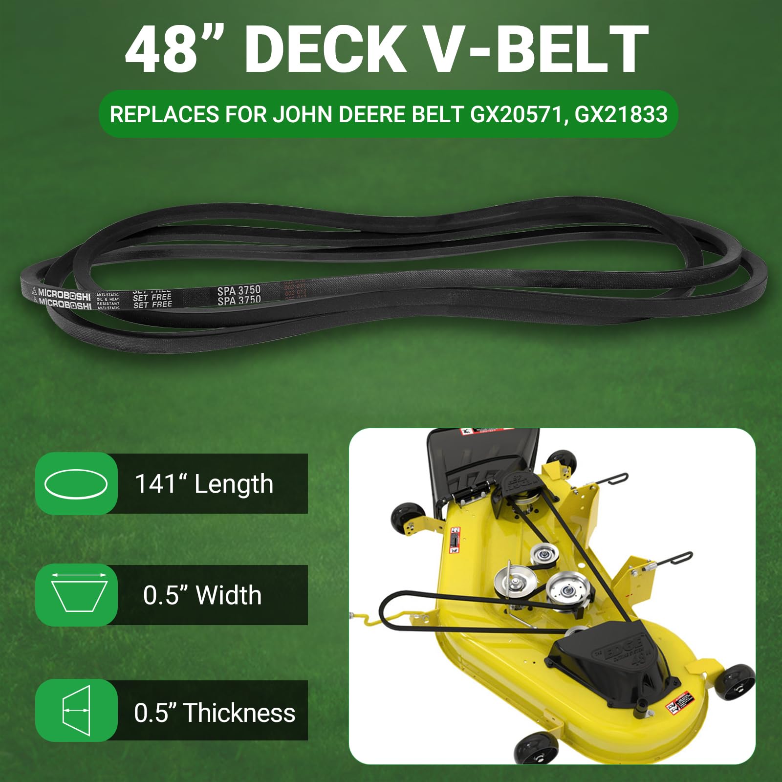 Amazon.co.jp: 芝刈り機デッキベルト OEM 交換用 John Deere GX20571