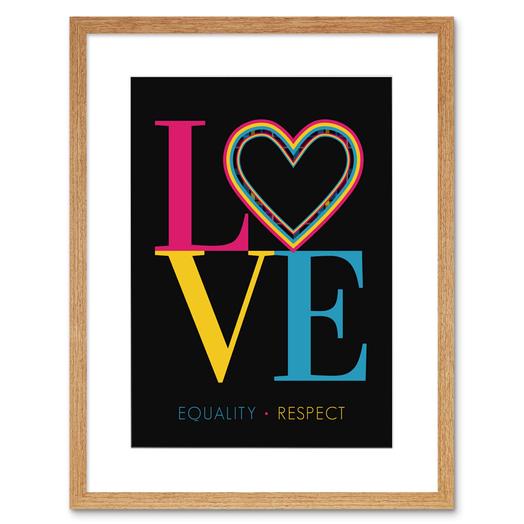 Wee Blue Coo Who Cares Scotland Love Equality Respect Heart Tartan Artwork Framed Wall Art Print 9X7 Inch