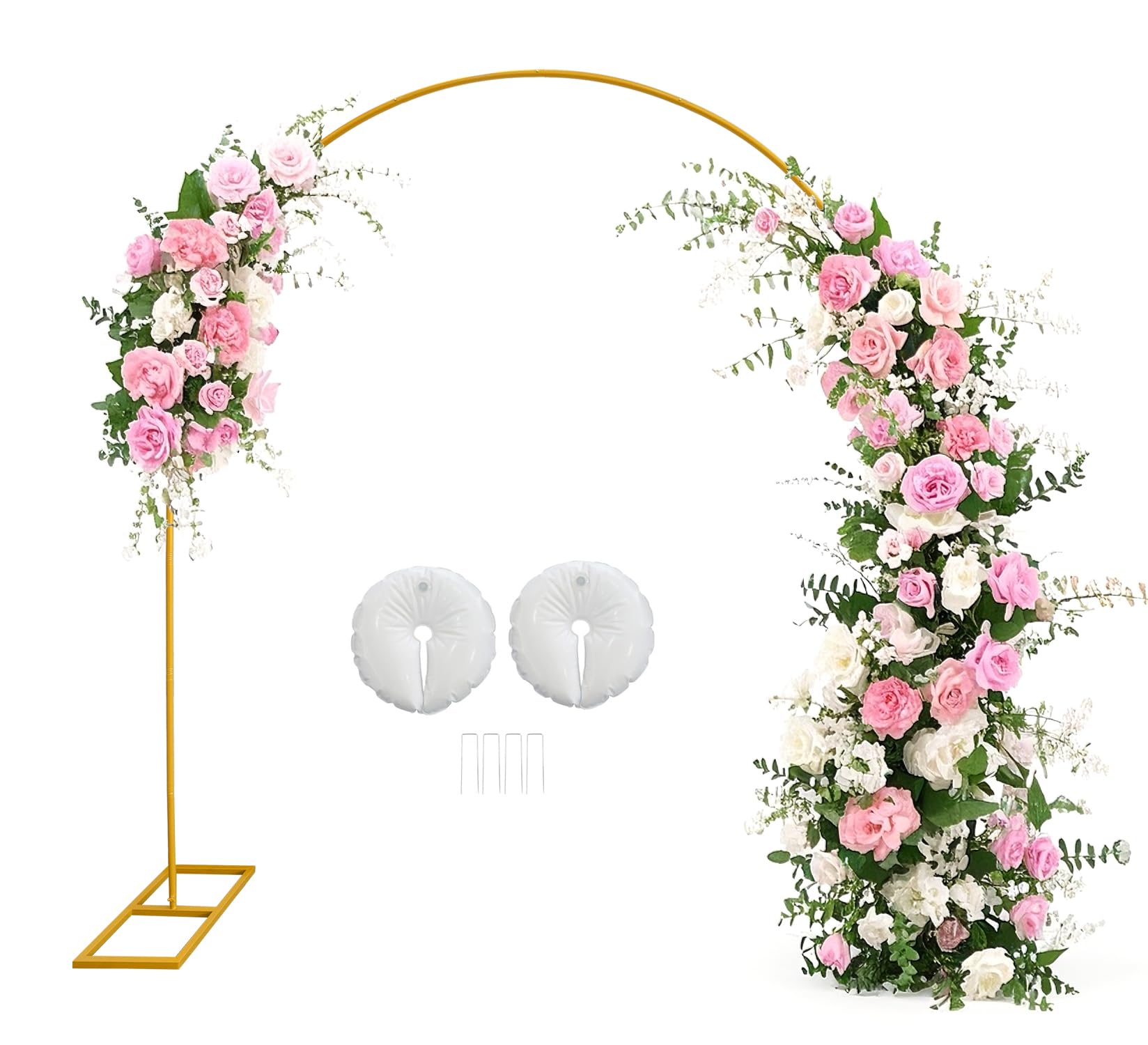 Metall Hochzeitsbogen, Halten bis zu 5kg, Hintergrundständer Stand | 2.8X2.4 m Traubogen Hochzeit für Geburtstag Party Braut Baby Dusche Zeremonie Hochzeitstag Dekoration