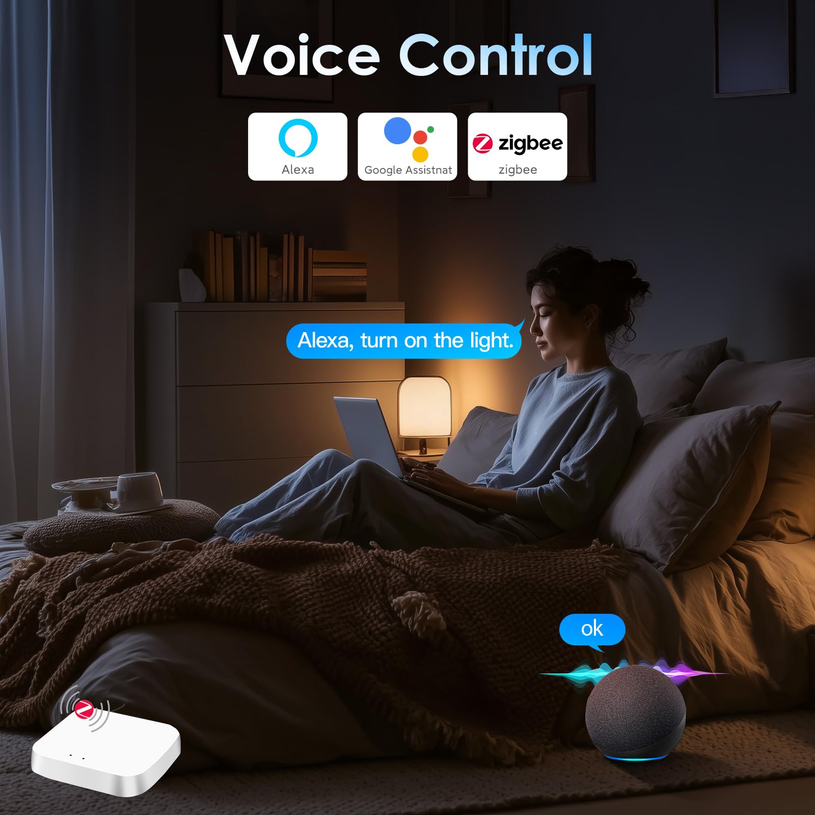 BSEED Smart Zigbee Interruptor 1 Gang 1 Vía Compatible con Alexa y Google Home,Smart Interruptor Marco de PC con Función de Temporizador(Requiere Gateway Hub y Cable Neutro),Blanco