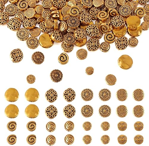 Vista 26 de Mega Pet 80 unids/caja estilo tibetano plata antigua plana redonda y ovalada cuentas 3.543x2.362x1.260 in cuentas sueltas cuentas espaciadoras