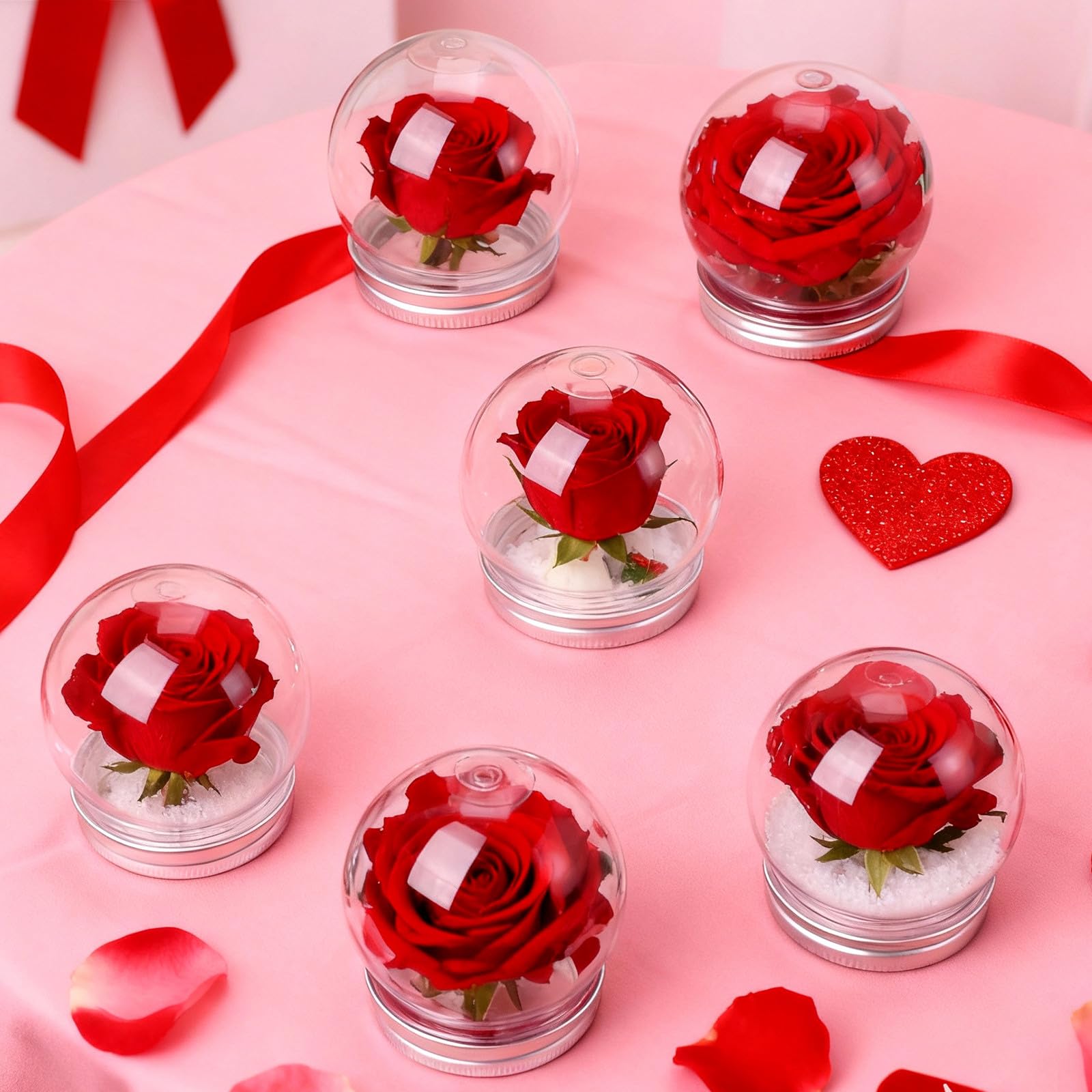 25pcs 3 "DIY Christmas Snow Globe Water Globe con 57mm Screw Off Cap | Kit di sfere d'acqua ricaricabili, barattolo vuoto in plastica trasparente per caramelle e caramelle per la casa, fai da te