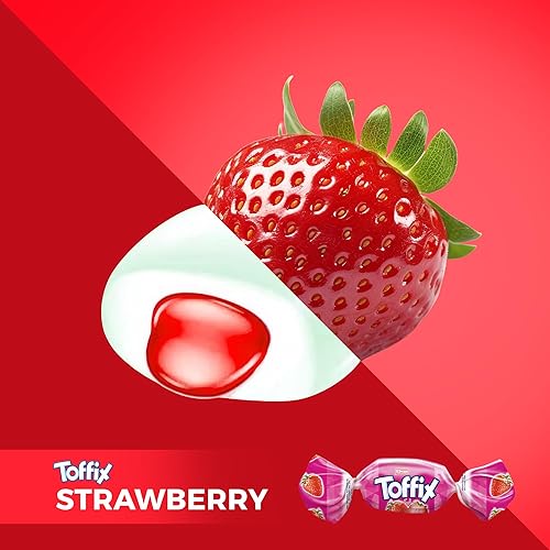 Miniatura 6 de TOFFIX Caramelos masticables de frutas de 2.2 libras, paquete de 3  Masticables rellenos de frutas rellenos individualmente  naranja, fresa, piña,