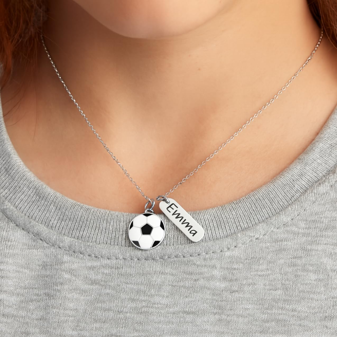 Personalized Engraved Soccer Necklace, Custom Soccer Charm Jewelry Gifts for Soccer Players, Teams & Coaches - Image 5