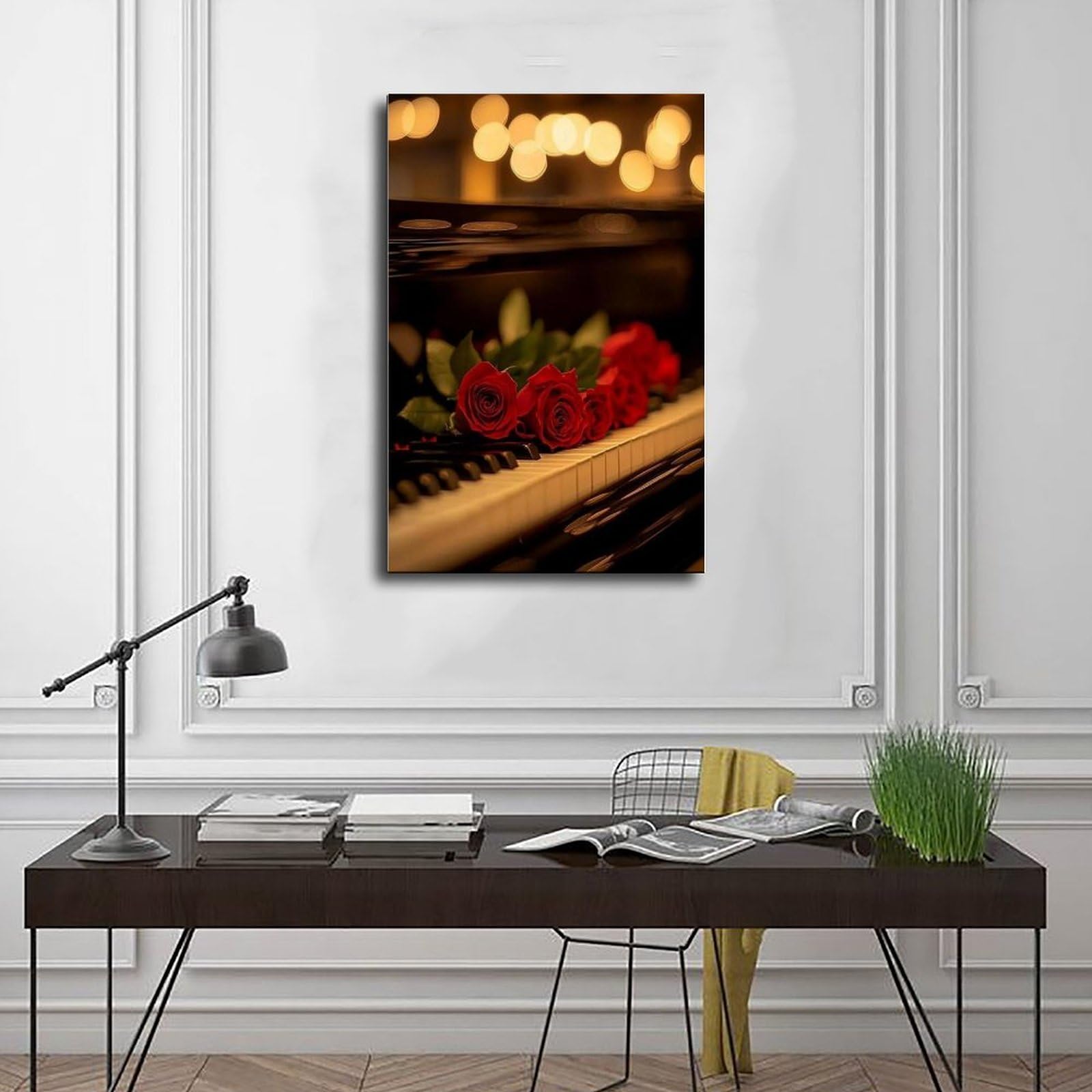Elegante decorazione per sala musicale, poster in tela, decorazione per camera da letto, ufficio, stanza, regalo, 40,6 cm L x 61 cm W