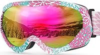 Vista 24 de OutdoorMaster Lentes de esquí para niños y niñas, con protección ultravioleta 100%, compatibles con casco, para nieve