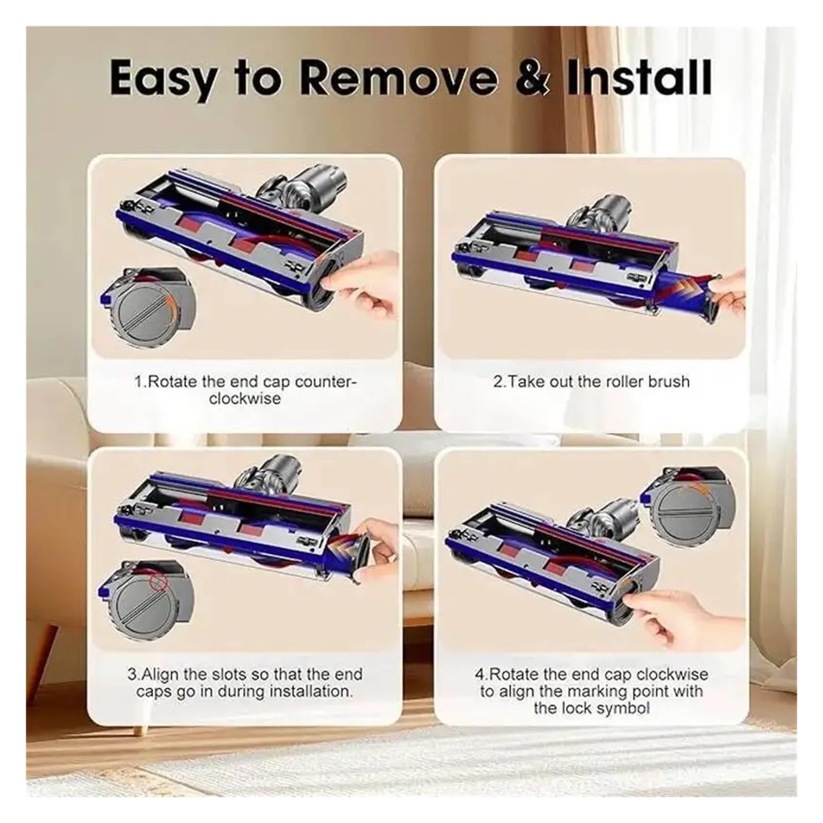 Tête De Brosse Directe, Compatible for Dyson,