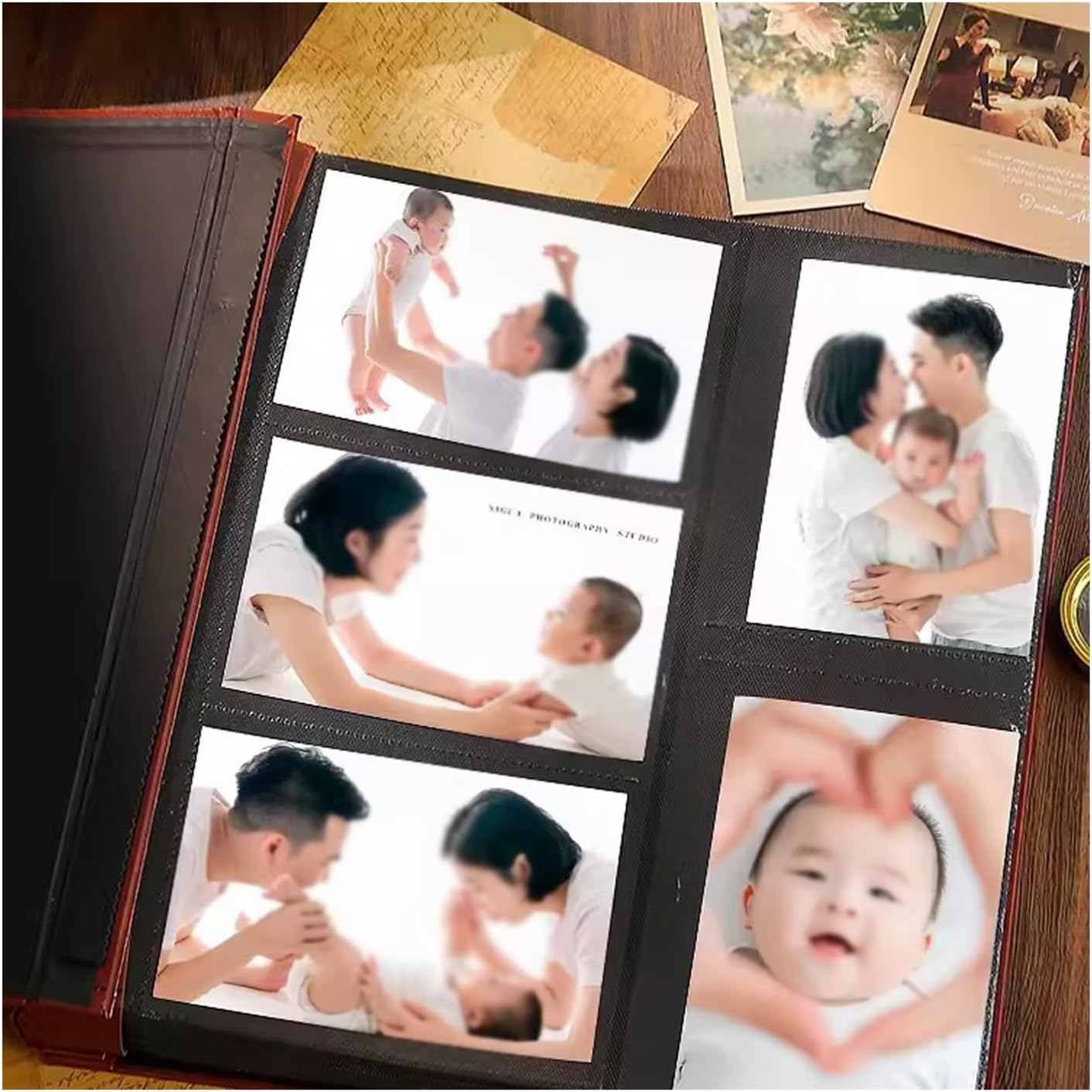 Photo Albums 1050 Album Book Large Capacity Family Insert Type Memorial Album Couples Photo Album Photo Storage Shadow Book Album de fotos (Color : Brown, Size : B)