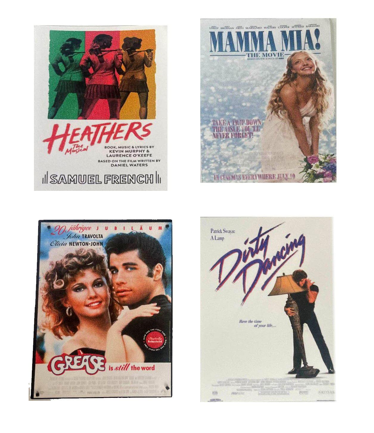 Melody Jane Dolls House Set of 4 Musical Posters Miniature Home Décor Accessory 1:12 Scale