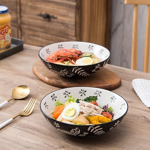 Miniatura 8 de Wisenvoy Cuencos de pasta de 40 onzas, cuencos para pasta, cuencos de 8 pulgadas, cuencos de cerámica para ensalada, cuencos para pasta, juego de 4