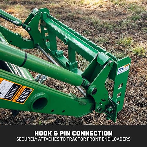 Miniatura 5 de Titan Attachments Serie Economy - Marco de horquilla de palet con gancho y pasador, se adapta a cargadores John Deere, marco solo con enganche