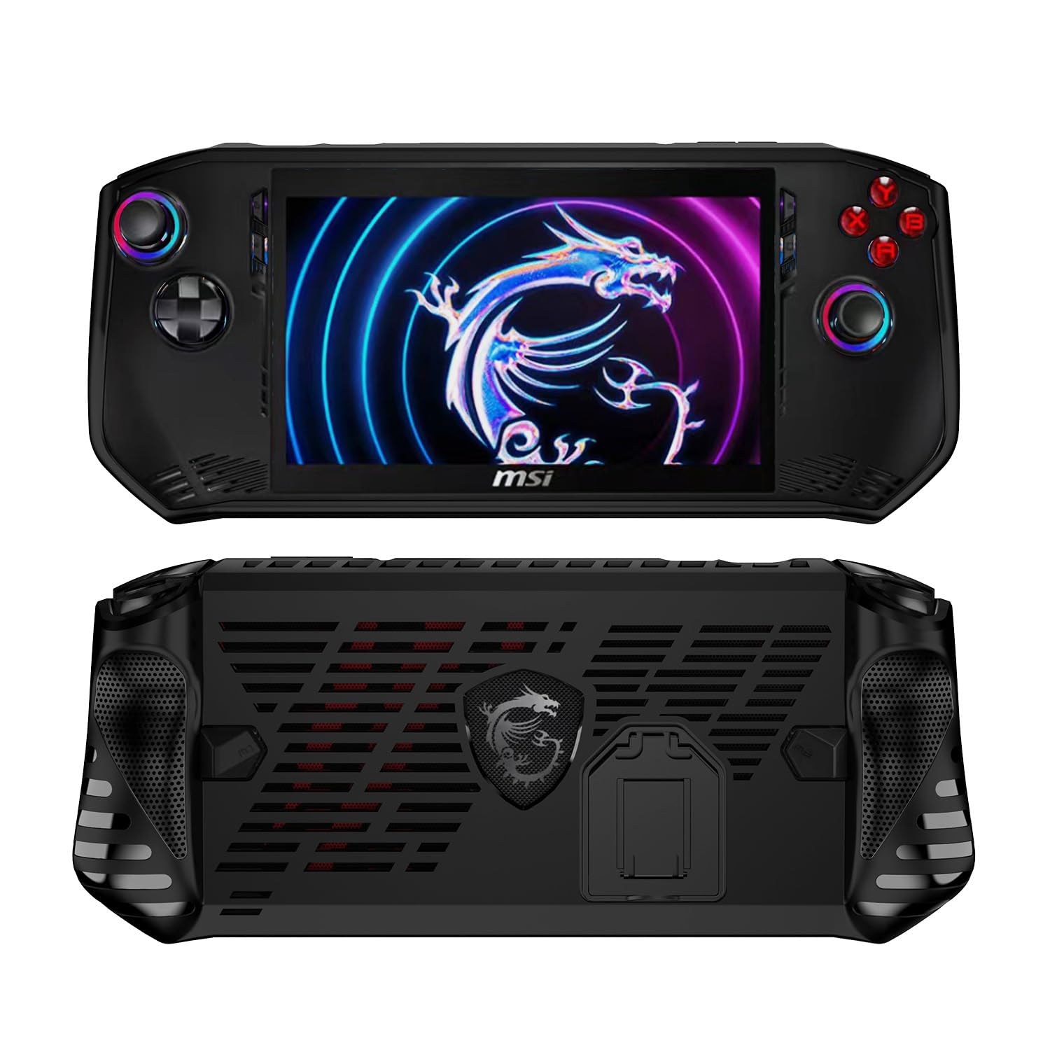 Etui na MSI Claw, Ultracienkie Miękkie TPU Etui z Podpórką, Shockproof Ochronne Etui Kickstand Case dla MSI Claw-Czarny