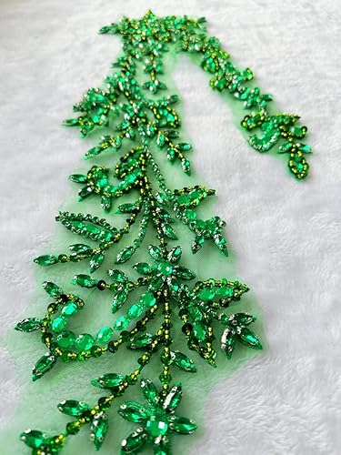 Vista 95 de PLune Diamantes de imitación acrílicos brillantes hechos a mano en apliques de encaje, cuentas de costura, parches para accesorios para vestido