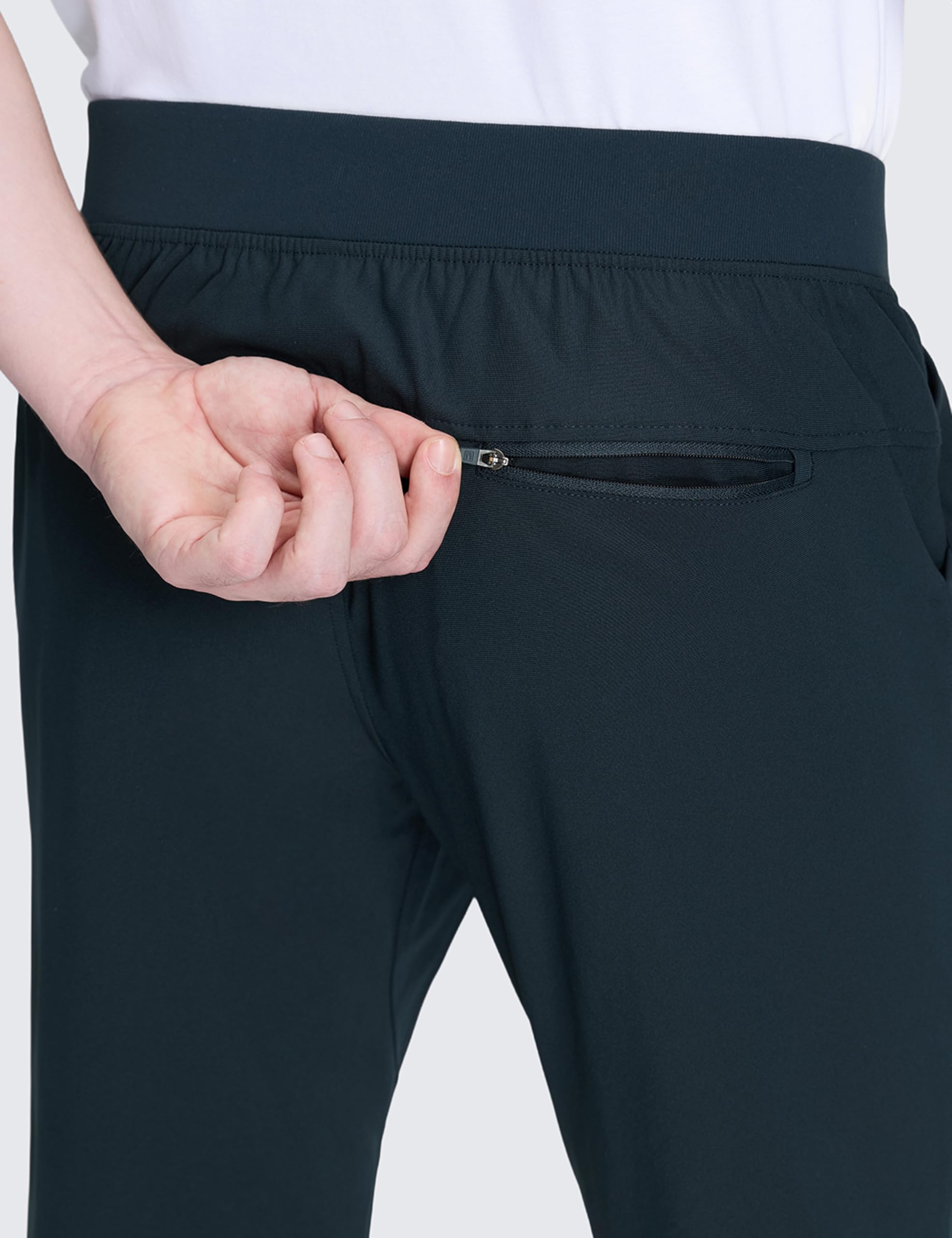 CRZ YOGA Joggers de Golf Cómodo Todo el Día 71cm | Elasticidad Aceptable, Antiarrugas, Casual, Cintura Elástica, Bolsillos, Pantalones Deportivos para Hombre