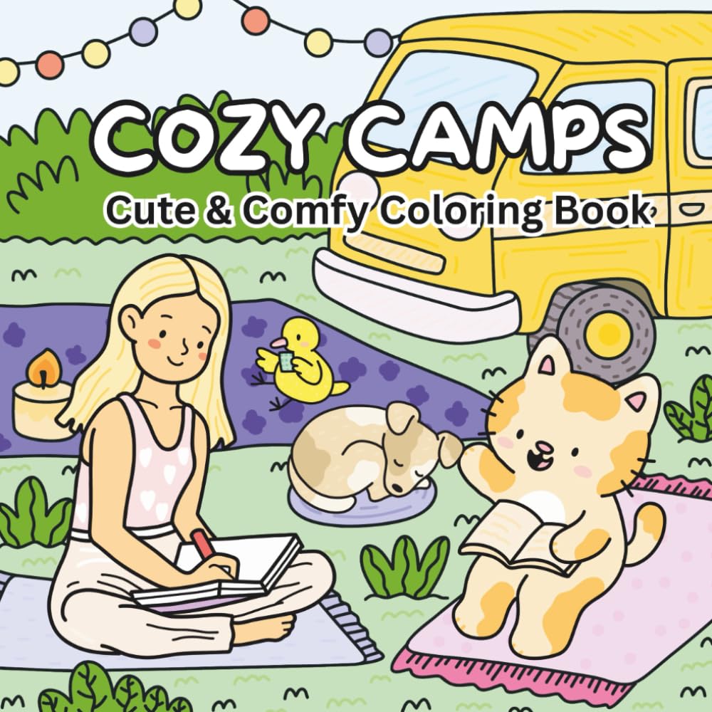 Cozy Camps: Cute & Comfy Coloring Book