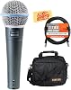 Shure Beta 58A Supercardioid Dynamic Vocal Microphone Bundle with Gear Bag, XLR Cable, and Austin Bazaar Polishing Cloth