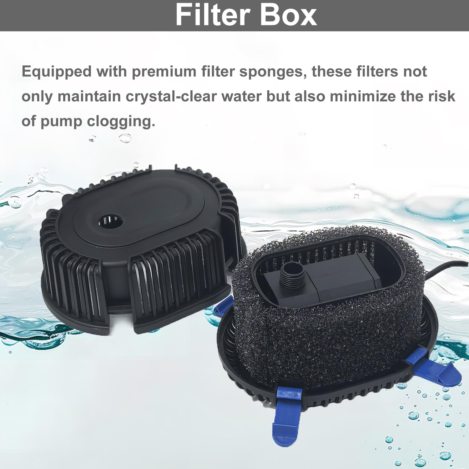 Amazon.co.jp: ポンプ噴水キット付き池フィルター、鯉水中池ポンプ