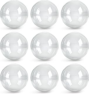 Vending Machine Capsules - 3" Empty Plastic Capsules - 14 Pcs Toy Capsule - Translucent Round Large Easter Eggs - Bath Bombs Molds - Party Favors Pinata Stuffers DIY Craft Supplies