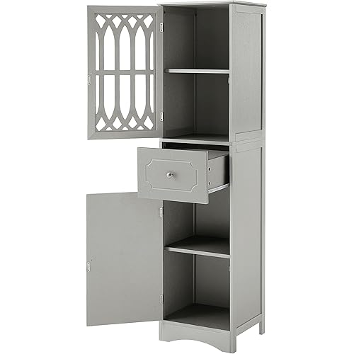 Merax Tall Bathroom with Drawer and Doors